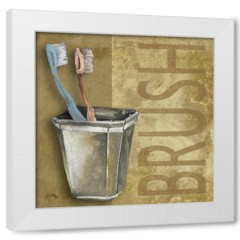 Brush White Modern Wood Framed Art Print by Medley, Elizabeth