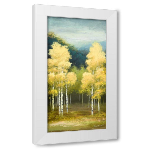 Birchwood II White Modern Wood Framed Art Print by Marcon, Michael