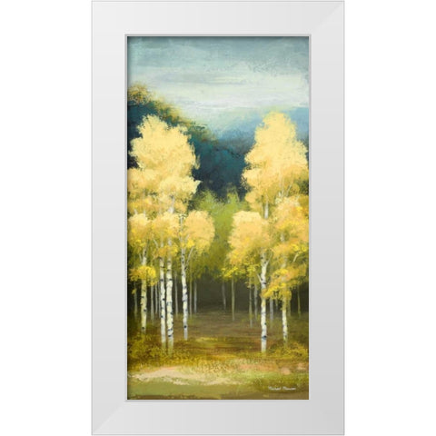 Birchwood II White Modern Wood Framed Art Print by Marcon, Michael