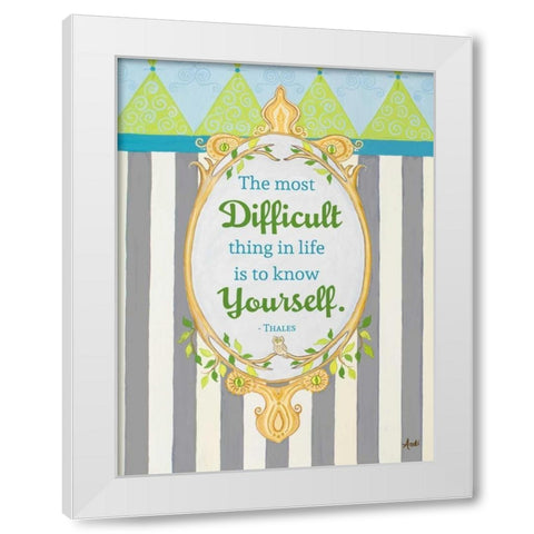 Know Yourself White Modern Wood Framed Art Print by Metz, Andi