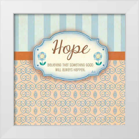 Hope White Modern Wood Framed Art Print by Metz, Andi