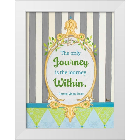 Journey Within White Modern Wood Framed Art Print by Metz, Andi