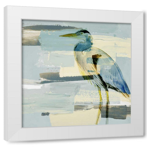 Great Blue Heron White Modern Wood Framed Art Print by Loreth, Lanie