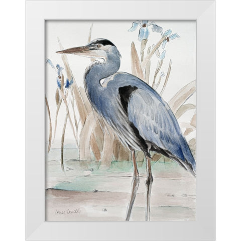 Neutral Heron White Modern Wood Framed Art Print by Loreth, Lanie