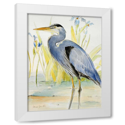 Great Blue Heron White Modern Wood Framed Art Print by Loreth, Lanie