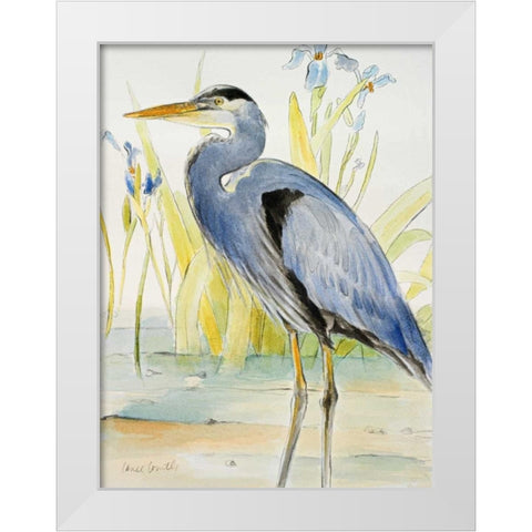 Great Blue Heron White Modern Wood Framed Art Print by Loreth, Lanie