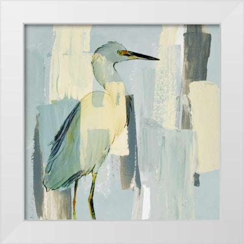 Sorrowing Egret White Modern Wood Framed Art Print by Loreth, Lanie