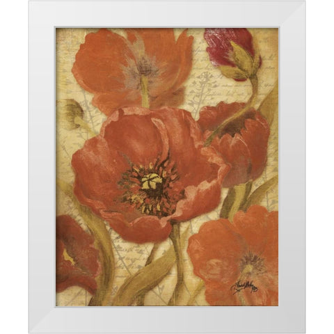 Red Scripted Beauty II White Modern Wood Framed Art Print by Medley, Elizabeth