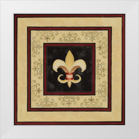 Fleur de Lys II White Modern Wood Framed Art Print by Gaynor, janice