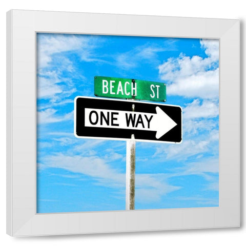 Beach Street White Modern Wood Framed Art Print by Peck, Gail