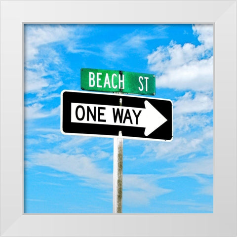 Beach Street White Modern Wood Framed Art Print by Peck, Gail