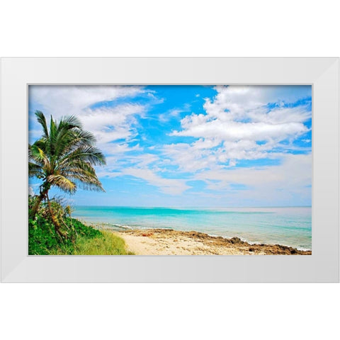 Paradise White Modern Wood Framed Art Print by Peck, Gail