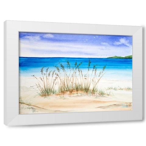 July I White Modern Wood Framed Art Print by Urban Pearl Collection, Llc