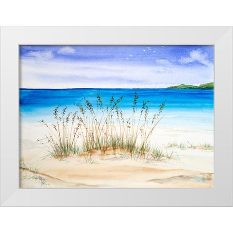 July I White Modern Wood Framed Art Print by Urban Pearl Collection, Llc
