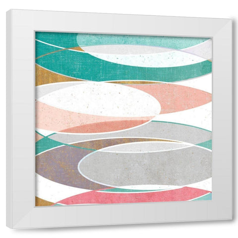 Little Bit Retro White Modern Wood Framed Art Print by SD Graphics Studio