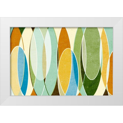 Retro Vibes White Modern Wood Framed Art Print by SD Graphics Studio