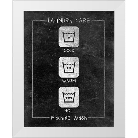 Laundry Care White Modern Wood Framed Art Print by SD Graphics Studio