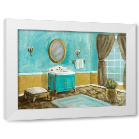 Golden Throne Room I White Modern Wood Framed Art Print by Johnson, Walt
