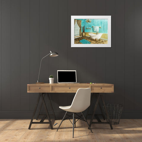 Golden Throne Room II White Modern Wood Framed Art Print by Johnson, Walt