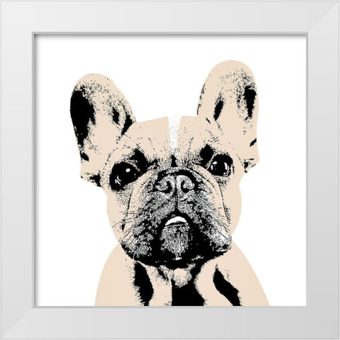 French Bulldog White Modern Wood Framed Art Print by SD Graphics Studio