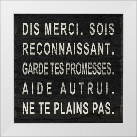 Say Thank You (French) White Modern Wood Framed Art Print by SD Graphics Studio