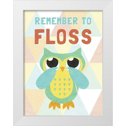Remember to Floss White Modern Wood Framed Art Print by Studio, Sd Graphics