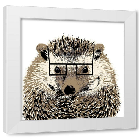 Good Looking Hedgehog White Modern Wood Framed Art Print by SD Graphics Studio