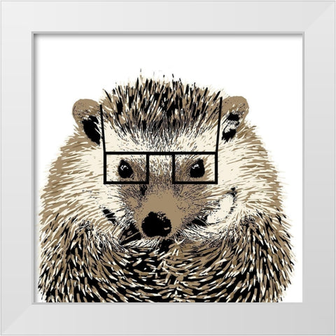 Good Looking Hedgehog White Modern Wood Framed Art Print by SD Graphics Studio