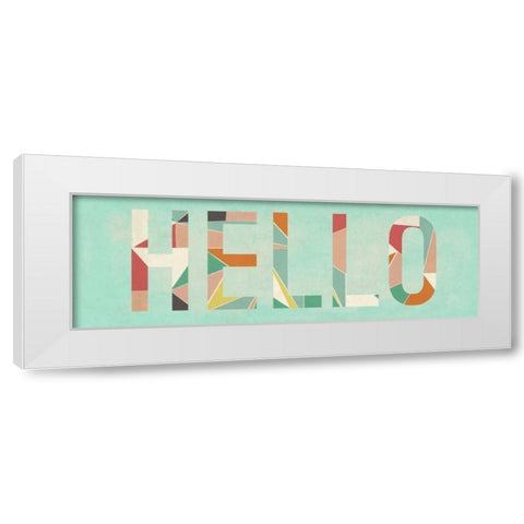 Hello White Modern Wood Framed Art Print by Studio, Sd Graphics