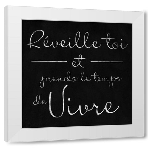 Wake up (French) White Modern Wood Framed Art Print by SD Graphics Studio