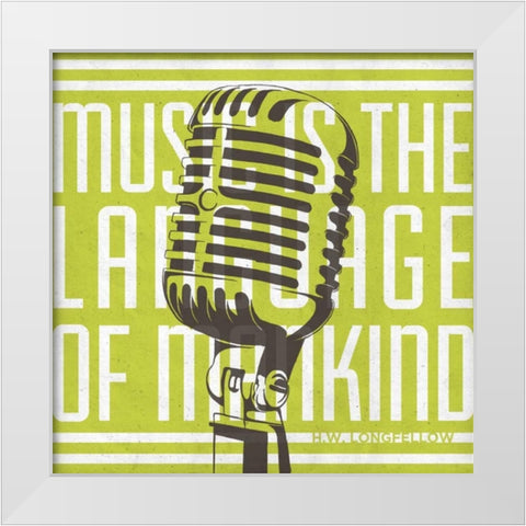 Music Apparatus II White Modern Wood Framed Art Print by Sundance Studio