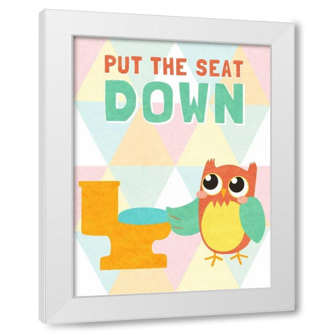 Put the Seat Down White Modern Wood Framed Art Print by SD Graphics Studio