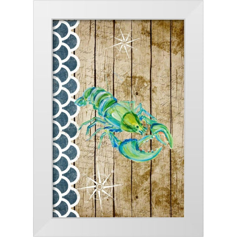 Planked Sealife I White Modern Wood Framed Art Print by DeRice, Julie