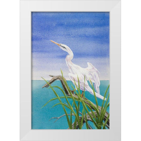 Seabirds At Noon I White Modern Wood Framed Art Print by Urban Pearl Collection, Llc