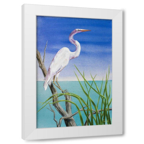 Seabirds At Noon II White Modern Wood Framed Art Print by Urban Pearl Collection, Llc