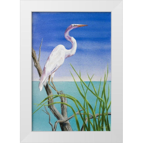 Seabirds At Noon II White Modern Wood Framed Art Print by Urban Pearl Collection, Llc