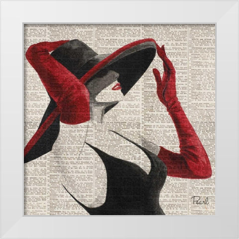 Women of Style Square I White Modern Wood Framed Art Print by Urban Pearl Collection, Llc