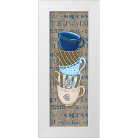 Coffee Cup Stack II White Modern Wood Framed Art Print by Metz, Andi