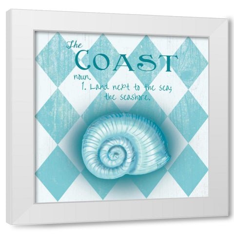 The Coast Border White Modern Wood Framed Art Print by Metz, Andi