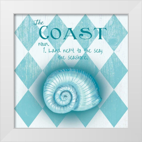 The Coast Border White Modern Wood Framed Art Print by Metz, Andi