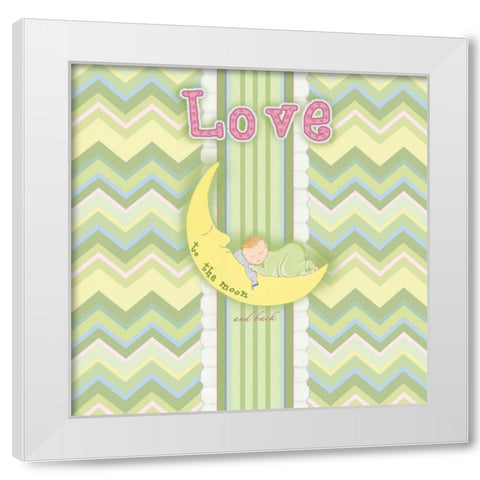 Sleepy Moon I White Modern Wood Framed Art Print by Metz, Andi