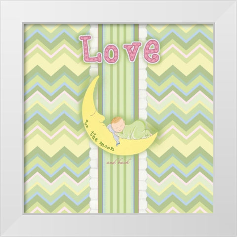 Sleepy Moon I White Modern Wood Framed Art Print by Metz, Andi