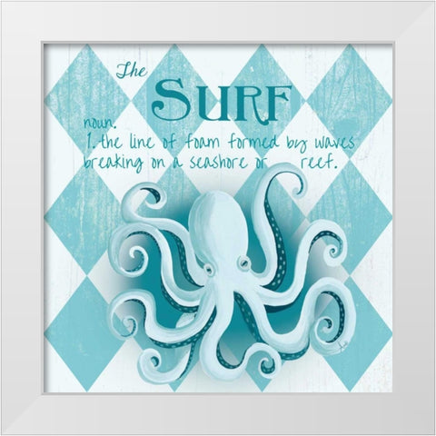 The Surf White Modern Wood Framed Art Print by Metz, Andi