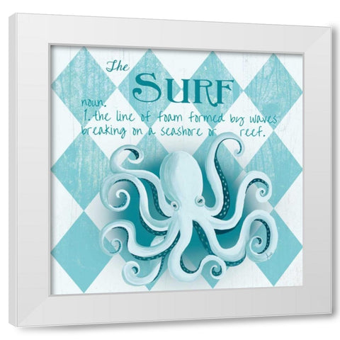 The Surf Border White Modern Wood Framed Art Print by Metz, Andi