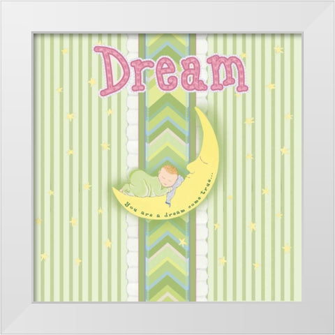 Sleepy Moon II White Modern Wood Framed Art Print by Metz, Andi