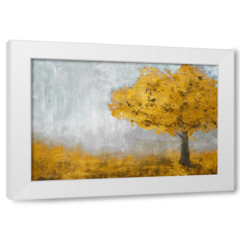 Yellow Eternal Tree White Modern Wood Framed Art Print by Johnson, Walt