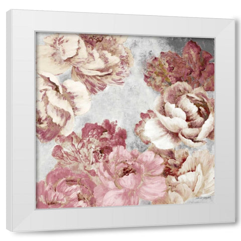 Florals in Pink and Cream White Modern Wood Framed Art Print by Loreth, Lanie