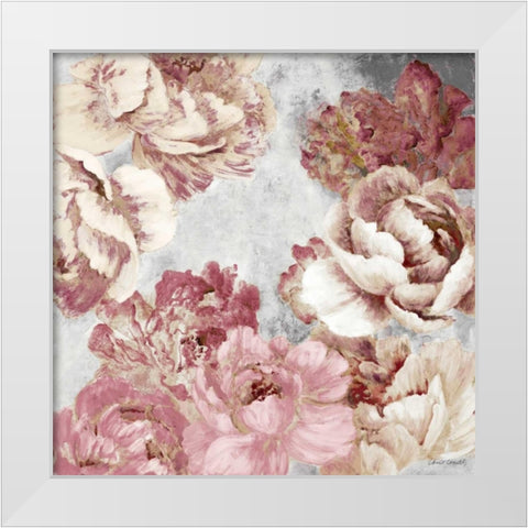 Florals in Pink and Cream White Modern Wood Framed Art Print by Loreth, Lanie