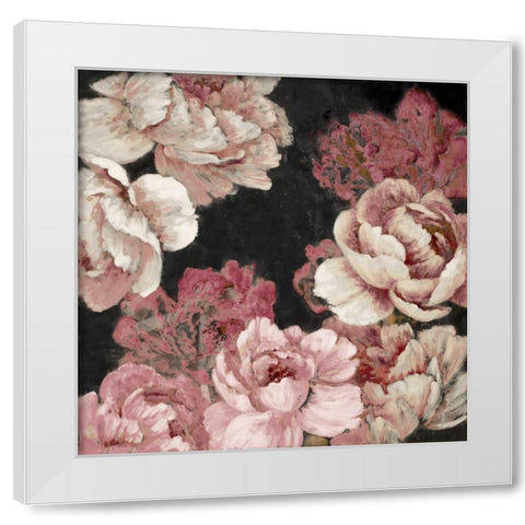 Florals in Pink on Black White Modern Wood Framed Art Print by Loreth, Lanie