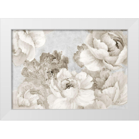 White Neutral Floral Chic White Modern Wood Framed Art Print by Loreth, Lanie